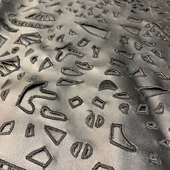 Josie Natori Black Faux Leather Dress (size 10) - Picture 4 of 10